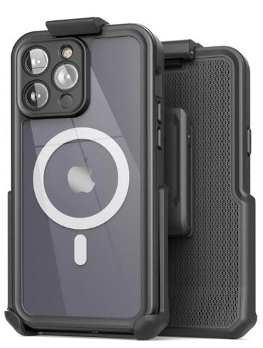 iPhone 14 Pro MAX CLEAR MAGSAFE Case with Belt Clip Holster. Free Ship!