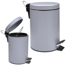 Image of 3 LITRE SMALL PEDAL BIN BATHROOM KITCHEN TOILET RUBBISH - GREY