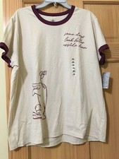 New DISNEY Store Eeyore Winnie the Pooh Women Tee shirt T Shirt Oatmeal
