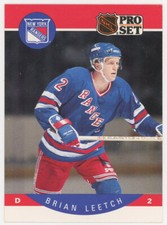 Brian Leetch 1990 Pro Set #201 New York Rangers NHL Hockey Card