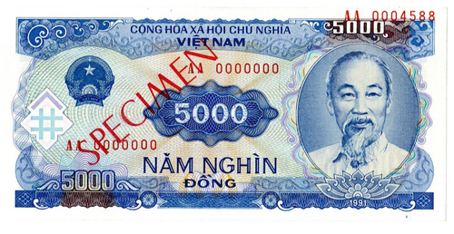 ****SPECIMEN****1991 VIETNAM 5,000 DONG****SPECIMEN****