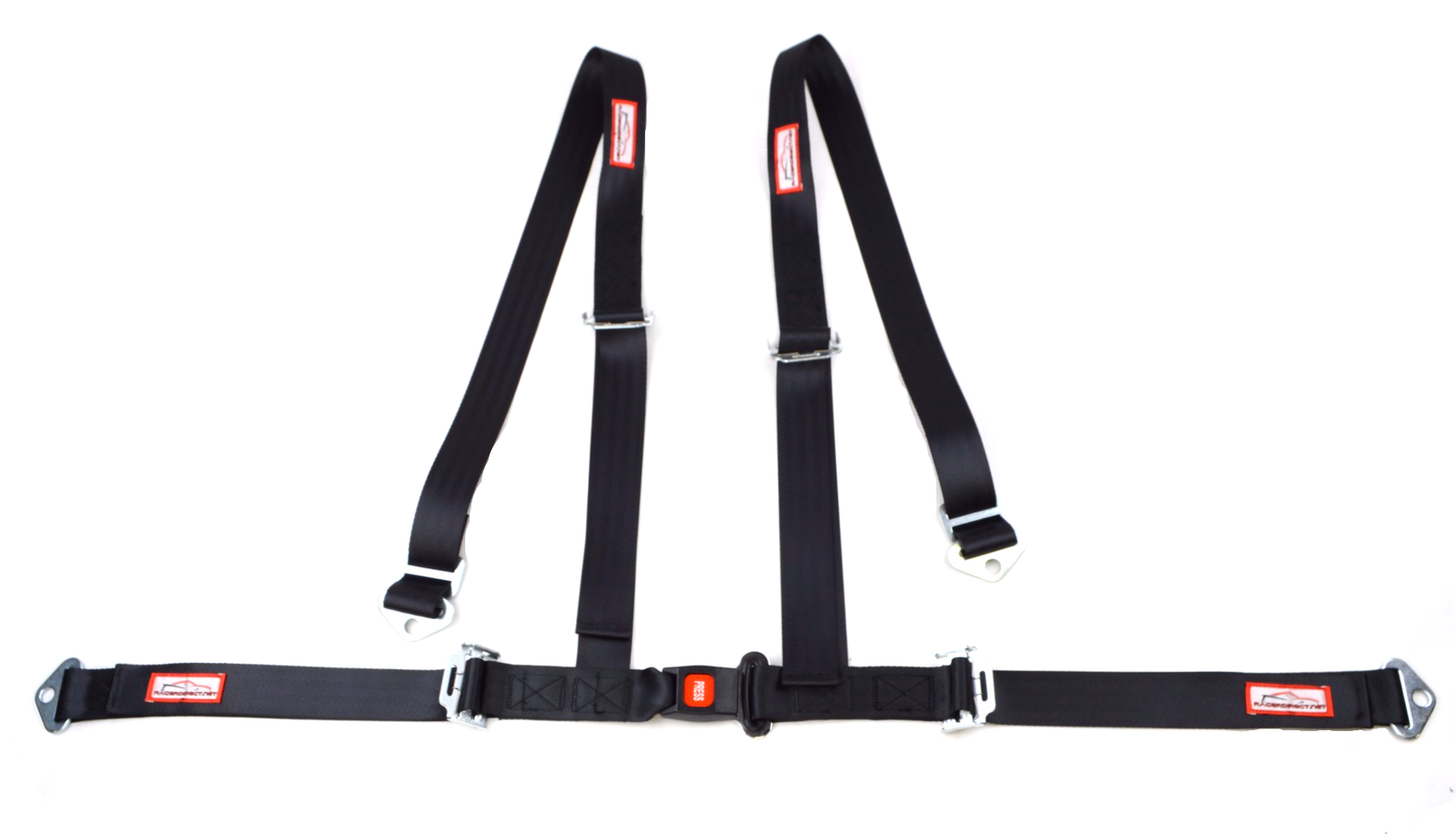 RACERDIRECT BLACK 4 POINT SEAT BELT HARNESS PULL DOWN LAP BELTS ROLL BAR MOUNT eBay