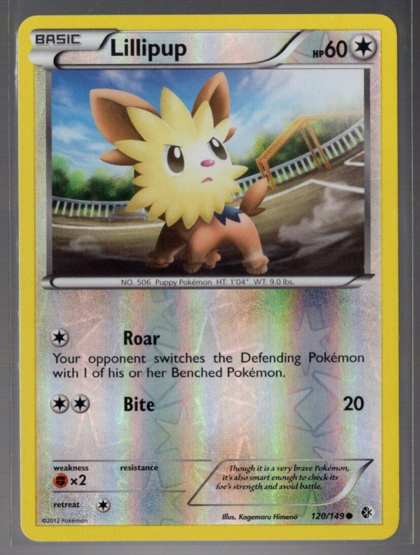 Lillipup 120/149 Reverse Holo Common Boundaries Crossed Pokemon TCG Near Mint