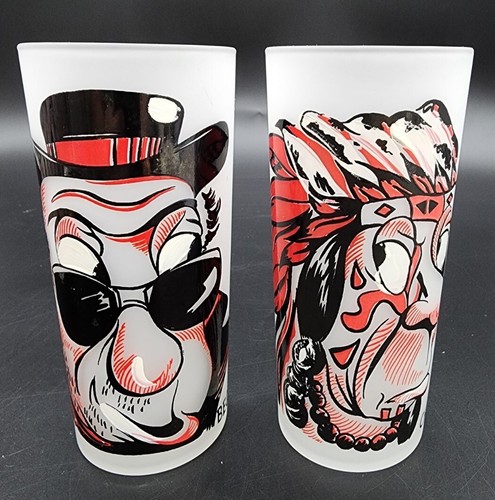 Federal Gay Fad Glass Tumblers Complete 8pc Occupation Set Cartoon Glassware 👍 - Picture 2 of 12