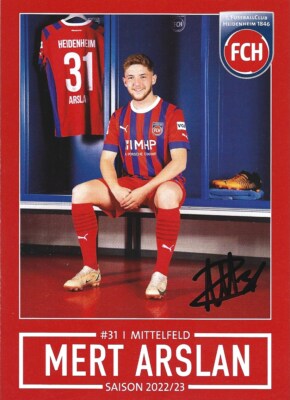 Mert Arslan, 1st FC Heidenheim 1846, autograph card 2022/2023, 22/23