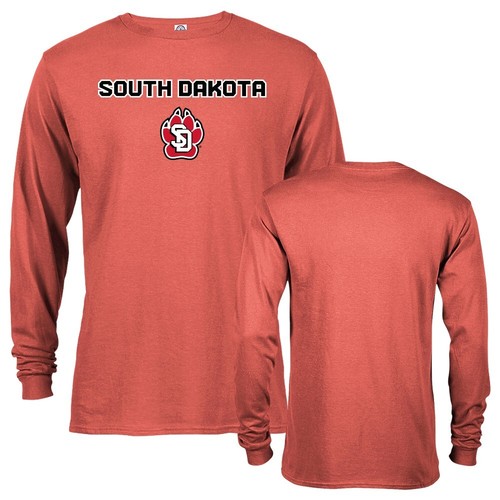 University of South Dakota Coyotes Arched Text Logo Long Sleeve Tee T-Shirt - Picture 15 of 15