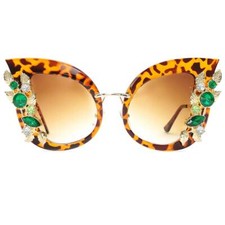 Halloween Glasses Jeweled Sunglasses,Funky Butterfly Shaped Oversized Rhinestone