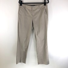 GAP Womens Dress Pants Straight Leg Stretch Cotton Blend Beige 10