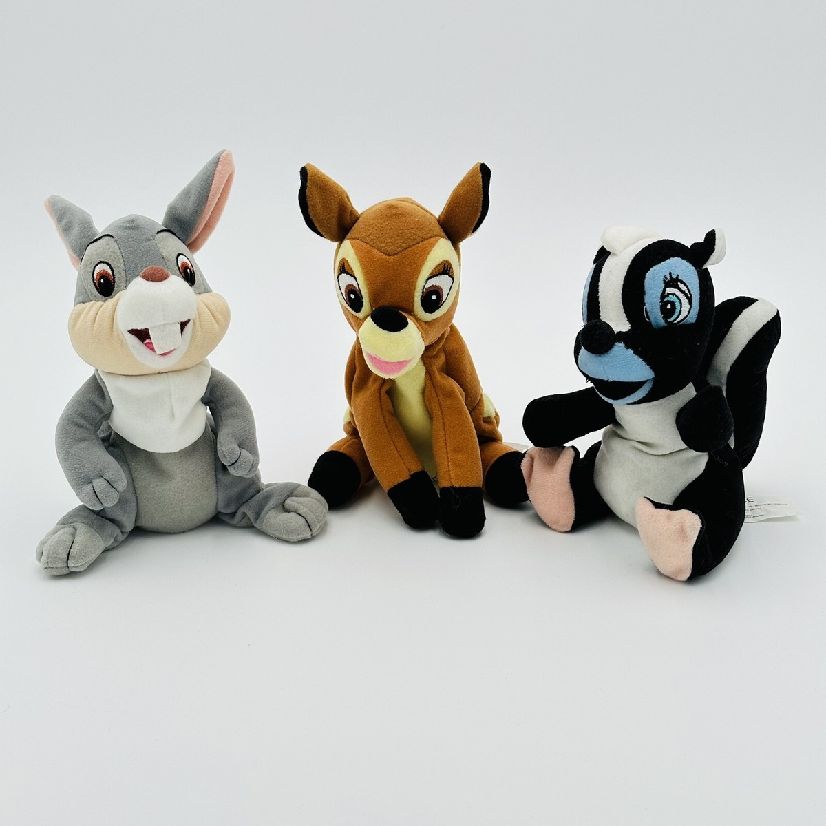 Disney Store Bean Bag Plush Lot Of 3 Bambi Thumper Flower Stuffed