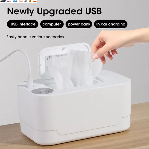 Baby Wet Wipe Heater Warmer with LED Display Wet Towel Dispenser Portable USB Ba - Picture 5 of 8