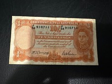 Commonwealth of Australia 1949 KGVI Coombs/Watt Ten Shillings
