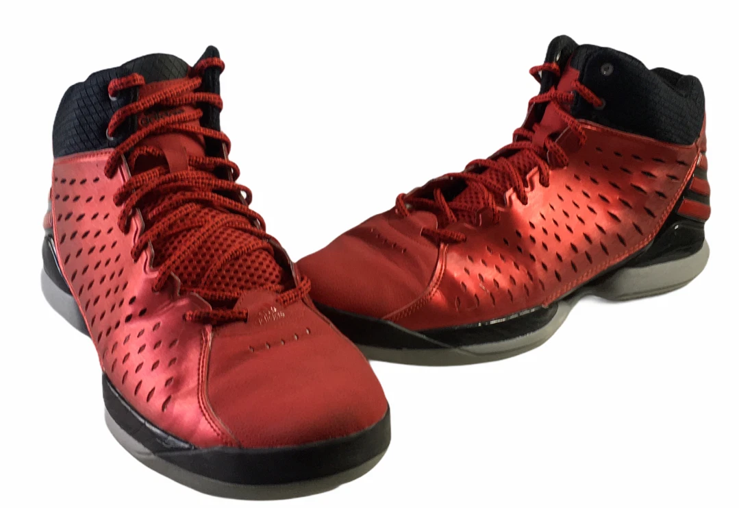 ADIDAS Sprint Frame High Top Basketball Shoes Mens Size 11.5 Black Red CLU600001