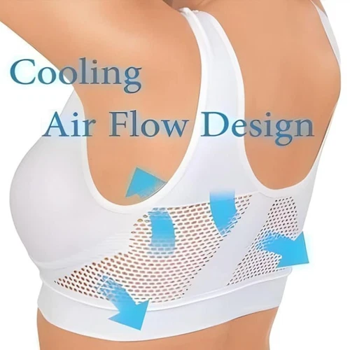 Womens Breathable Cool Liftup Bra Large Size Comfortable Mesh Sports Yoga Bra * - Bild 2 von 20