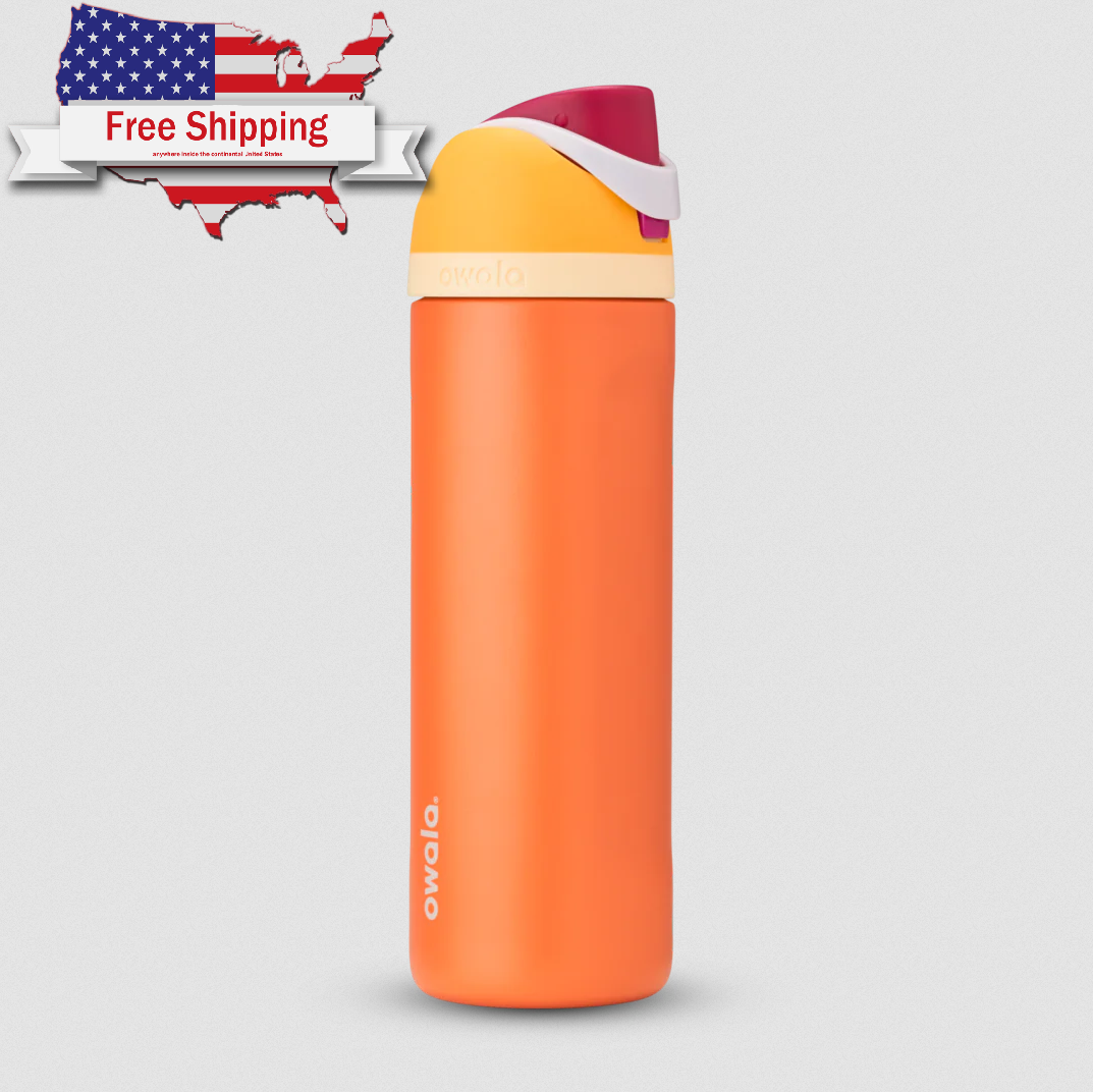Owala FreeSip Stainless Steel Insulated Water Bottle, 24oz, Citrus