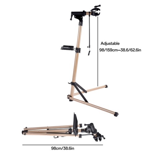 Bike Repair Stand Bicycle Workshop Stand Adjustable Maintenance Rack w/Tool Tray - Picture 2 of 9