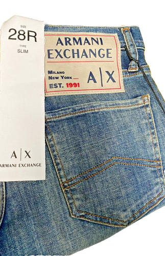 Armani Exchange Jeans Slim Stretch Hose Indigo Denim 5 Pocket Neu mit Etikett A|X 28R Herren - Bild 6 von 6
