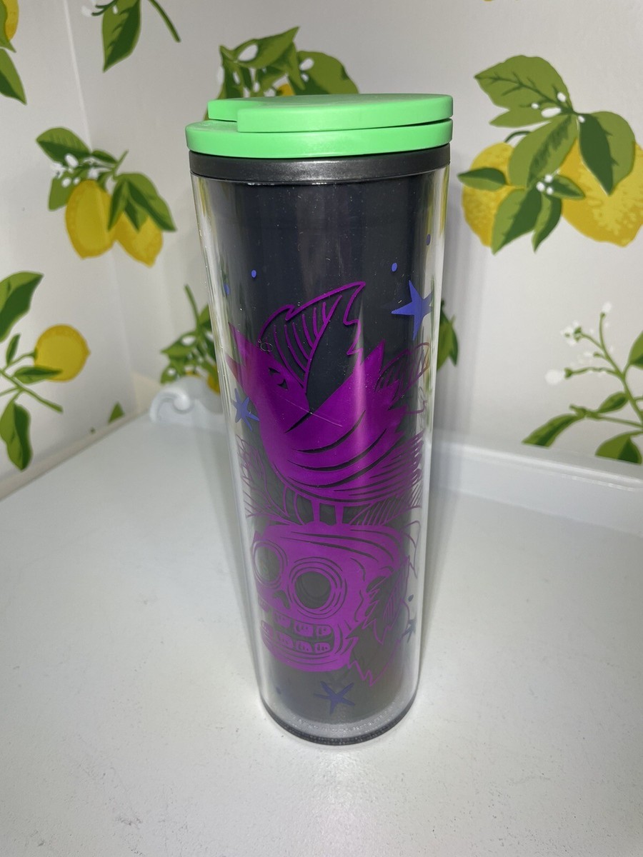 New Starbucks Halloween Black Skull Raven Crow Plastic Tumbler Lid 16 oz |  eBay