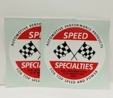 Pair Vintage Original Speed Specialties Decals Hot Rod Drag Racing Gasser Nhra