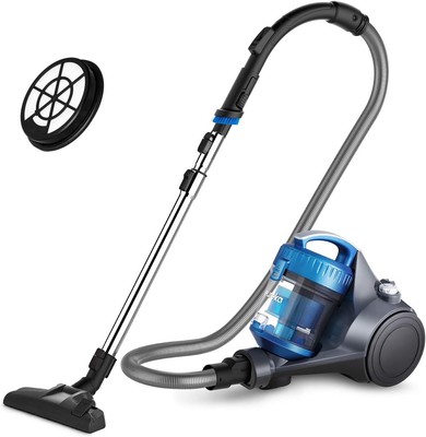 Bagless Canister Vacuum Cleaner Lightweight Vac for Carpets and Hard Floors Blue