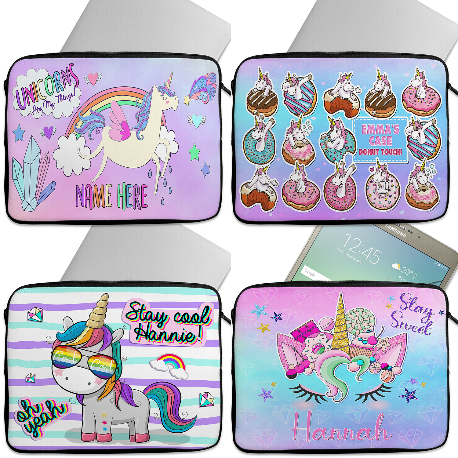 Funda Personalizada para Laptop Unicornio Tablet Funda Fantasía Bolsa Universal Regalo