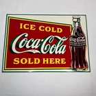 Vintage 1989 "Ice Cold Coca-Cola Sold Here" Metal Sign