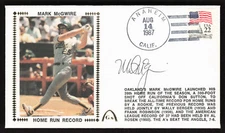 Mark McGwire Signed 1987 Home Run Rookie Record Gateway Silk FDC Cachet Auto
