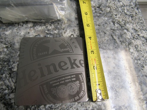 Nuevo Paquete de 10 Montañas posavasadas Heineken Cepilladas Acero Inoxidable Cuadradas Metal Pesado - Imagen 4 de 5