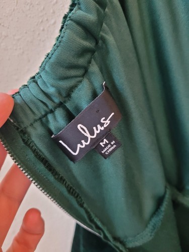 Pre-Owned LULU'S M Forest Green Hey Baby Velvet Strapless Bodycon Midi Dress - Bild 6 von 14