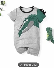 NWOT INF BOYS CROCODILE 'LOOK AT ME'  SUMMER ROMPER - 18/24 MOS.