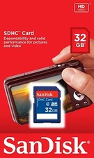 New SanDisk 32GB SD SDHC Class 4 Camera Flash Memory Card 32 G SDSDB-032G
