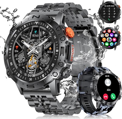 Smartwatch Herren Telefonfunktion Armbanduhr Smart Watch Uhr für iOS Android