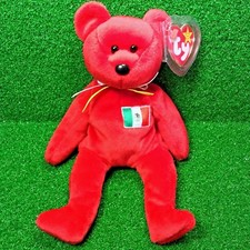 Ty Beanie Baby Osito The Mexican Flag Teddy Bear - MWMT - Exclusive Flag