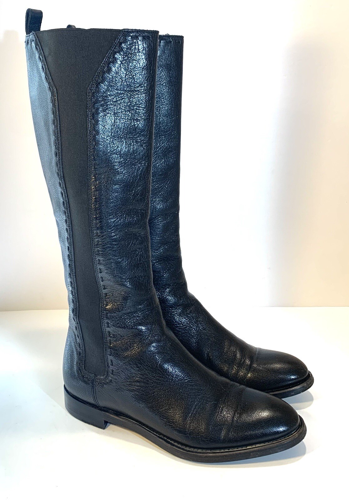 Stivali da equitazione YSL Yves Saint Laurent in pelle nera taglia EU 36 US 6