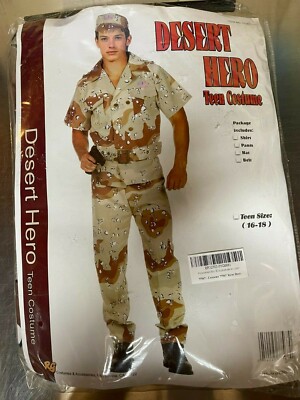 Desert Hero Teen Halloween Costume Size Teen Military Digital Camouflage 