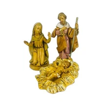 Fontanini Holy Family 5" Scale Mary Joseph Baby Jesus Manger Nativity Depose 
