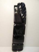 VINTAGE TRIBAL CARVED POLISHED STONE OBSIDIAN STATUE HEAD TOTEM