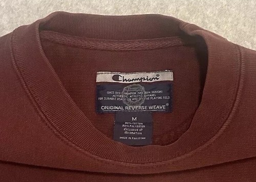 Vintage 90s Champion Reverse Weave Virginia Tech Burgundy Medium Sweatshirt - Bild 4 von 8
