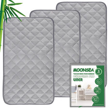 Diaper Changing Pad Liner Non-Slip, Waterproof Terry Mat, Quilted Absorbent Bass