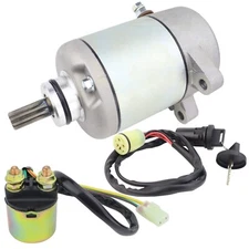 Starter Motor & Solenoid Relay & Ignition Switch Replacement for Honda 350 Fo...