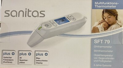 Sanitas Multifunktions-Thermometer SFT 79 Thermometer Ohr- und Stirnthermometer