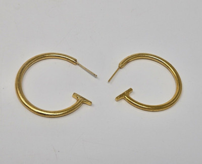10 pair Gold 30mm Round Half Open Hoop Earrings with Bar End Crafts Jewelry