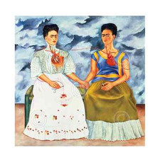 Póster impreso artístico de Las dos Fridas, 1939 por Frida Kahlo 11x14