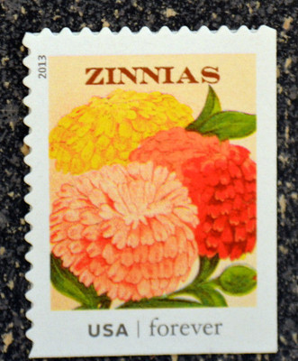 2013USA #4759 Forever Vintage Seed Packets - Zinnias Flower