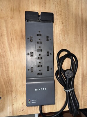 Belkin Surge Protector Power Strip w/ 12 AC Outlets & 8ft Long Cord Flat Plug