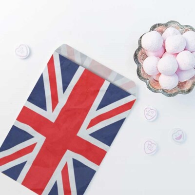 Union Jack Papiertüten - König Krönung Geschenkeladen Patriotisch Party Süßigkeiten Süßigkeiten