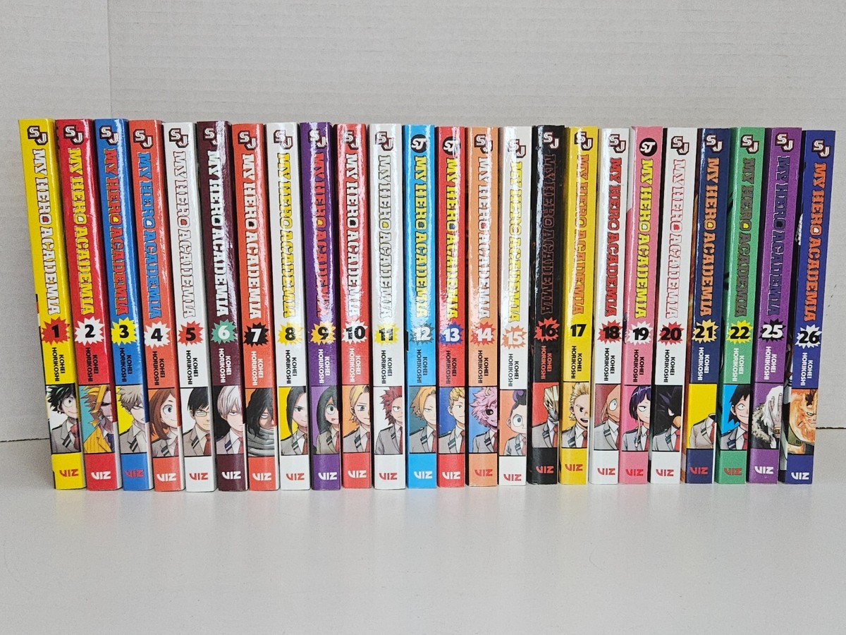 僕のヒーローアカデミア　英語版　1-22 22冊セット MY HERO ACADEMIA Volumes 1-22, 25-26 English Manga Lot Viz Media