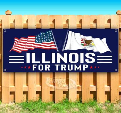 ILLINOIS FOR TRUMP 2024 Advertising Vinyl Banner Flag Sign ELECTION