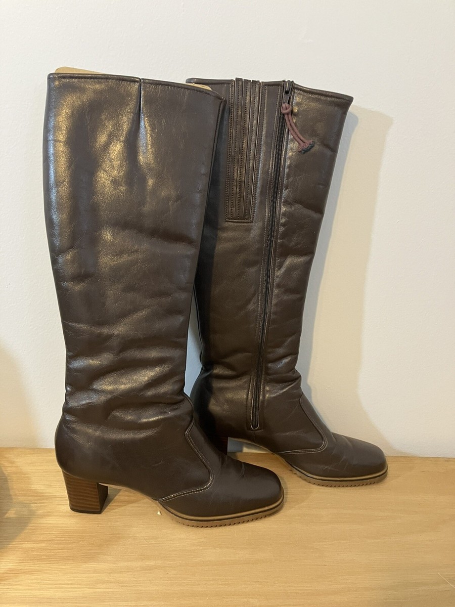 靴 1970s Unknown Side zip up Boots Size 8.5 Vintage Womens Cobbies Brown Leather Zip Up Boots 7.5 1970s Heeled