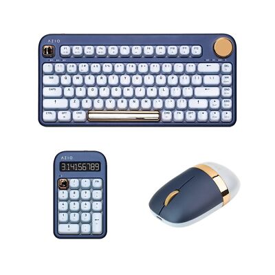 Azio IZO Wireless BT5/USB PC & Mac Mechanical Keyboard, Blue Iris & IZO Wirel...