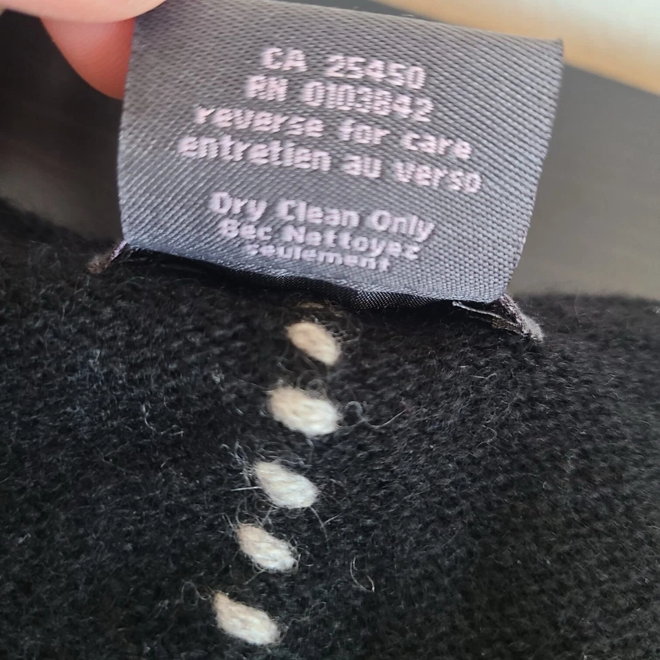 Suéter para mujer LINE cachemir 100 % cachemir cuello en V negro talla XS Foto 4 de 4